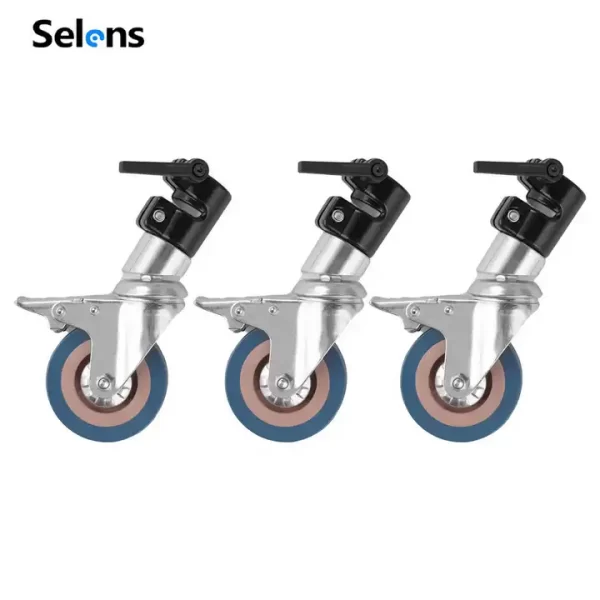 Selens 3 pack caster wheels for C-stands